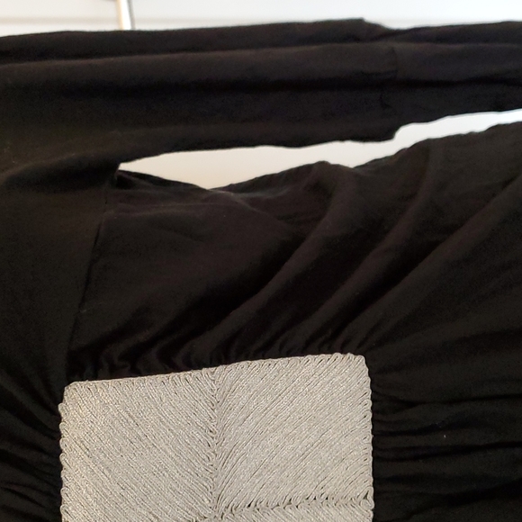 Twelfth Street by Cynthia Vincent Black Shirred Shimmer Top - Picture 8 of 12